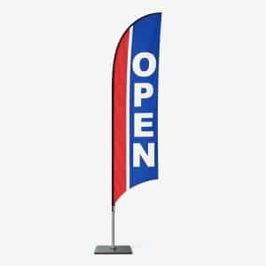 Pre-Printed ""OPEN"" Feather Flag (12ft)