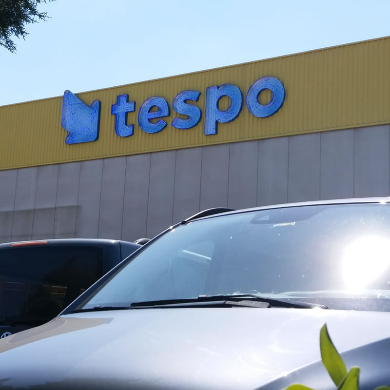 LED-illuminated letters on the front of a store sign